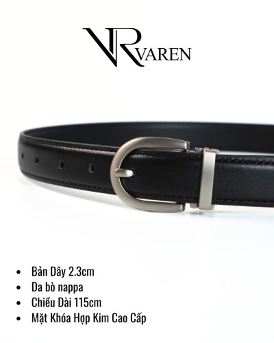 Thắt Lưng Da Bò Bản Nhỏ 2.3cm VAREN AMOR Dây Nịt Unisex Nam Nữ Cao Cấp Bền Bỉ TL002 AM